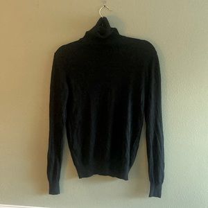 Silk and cashmere black turtleneck